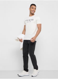 GUESS Logo Detailed Crew Neck Short Sleeve T-Shirt  - Image 4