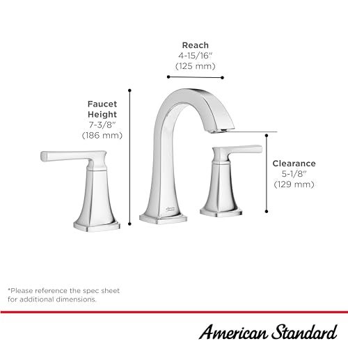 American Standard أمريكان ستاندرد 7426801.002، بيلميد تو-هاندل 8-إنش واسع الحوض للحمام، كروم - Image 5