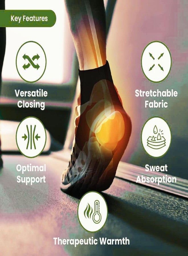 جيرن دعامة الكاحل من جيرن، تصميم مفتوح من الخلف، رباط على شكل الرقم 8، تناسب القدم اليمنى واليسرى للإصابات، واقي للكاحل لتخفيف الألم وتسريع التعافي، المقاس: صغير - Image 4