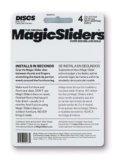 Magic Sliders Magic Sliders 4225- Self-Gripping 7/8-1 Inch Round Furniture Sliding Discs (4 pack) (White/Black)  - Image 2