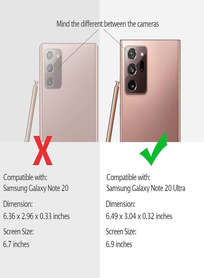 KIOMY جراب KIOMY الشفاف الكريستالي لهاتف سامسونج جالاكسي نوت 20 ألترا 5G، تصميم هجين، غطاء خلفي صلب من البولي كربونات مع إطار مرتفع مرن من مادة TPU، مقاوم للصدمات، زوايا واقية، تصميم نحيف، غطاء شفاف مقاوم للاصفرار - Image 2