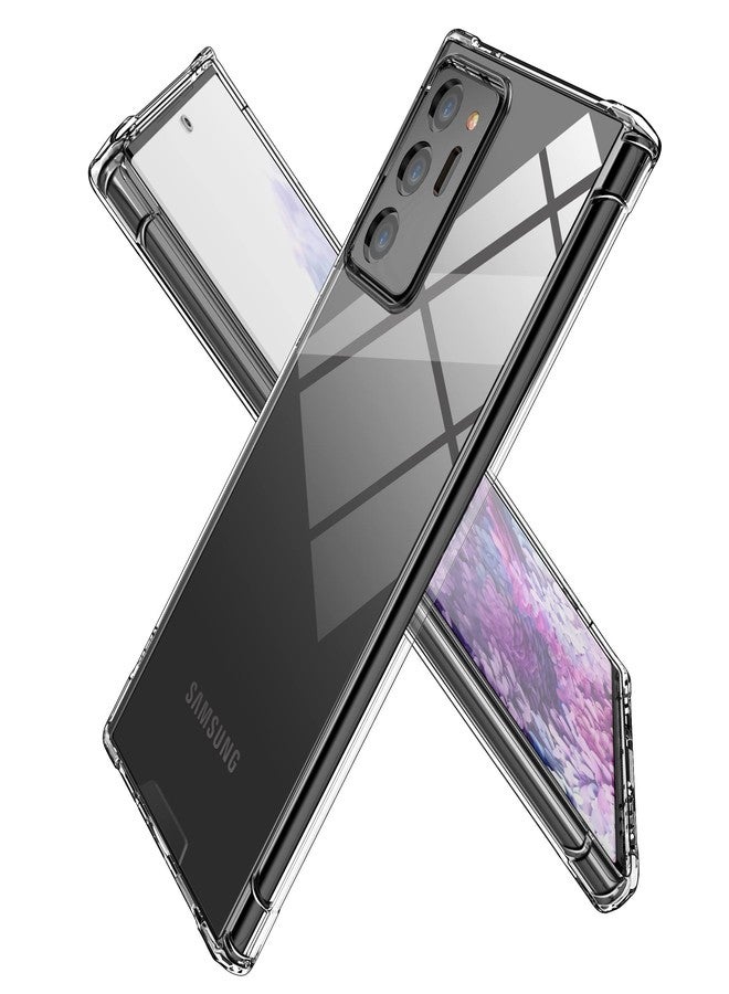 KIOMY جراب KIOMY الشفاف الكريستالي لهاتف سامسونج جالاكسي نوت 20 ألترا 5G، تصميم هجين، غطاء خلفي صلب من البولي كربونات مع إطار مرتفع مرن من مادة TPU، مقاوم للصدمات، زوايا واقية، تصميم نحيف، غطاء شفاف مقاوم للاصفرار - Image 1