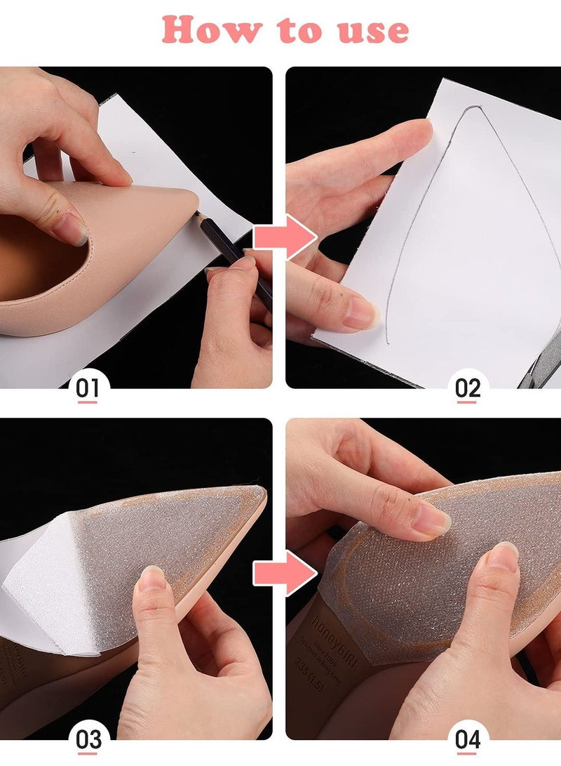 SYOSI 3 Rolls 15.7x5.9 Inch Sole Anti-Slip Sticker Self-Adhesive Sole Protector Sticker Crystal Clear Self-Adhesive Pad Sole Anti-Slip Protective Cover Sole Protector for High Heel Sneakers - Image 4