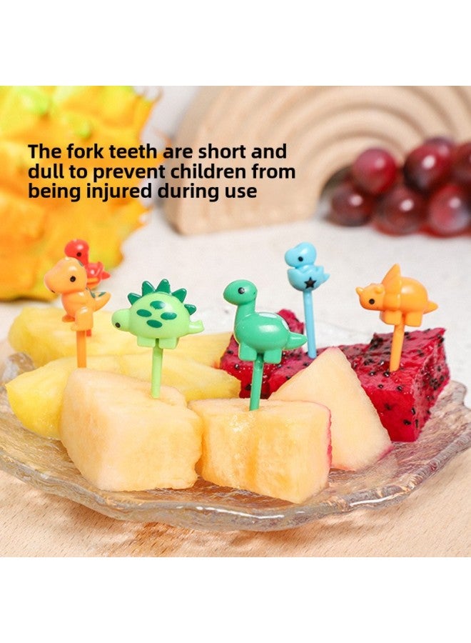 Children's Cartoon Fruit Fork Suit Cute Animal Creative Fruit Sign Bento Fruit Fork Snacks Fork Wholesale-Color:(OPP Bag)-Specifications:Frog 10pc  - Image 4