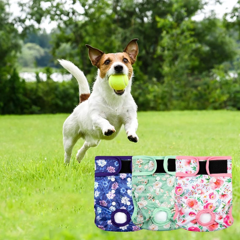 ZINGTERRA 3Pack Dog Diapers Female,Washable Diaper for Doggie,Highly Absorbent Reusable Dog Diaper,Adjustable Leakproof Puppy Girl Dog Diapers for Heat,Incontinence,Period Doggy Nappies - Image 4
