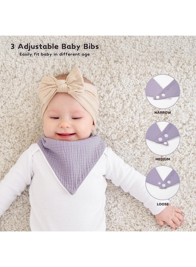 Susurration Muslin Baby Drool Bibs 6Pack Soft Triangular Adjustable Baby Bandana Bibs for Unisex Girls & Boys (Pink) - Image 4