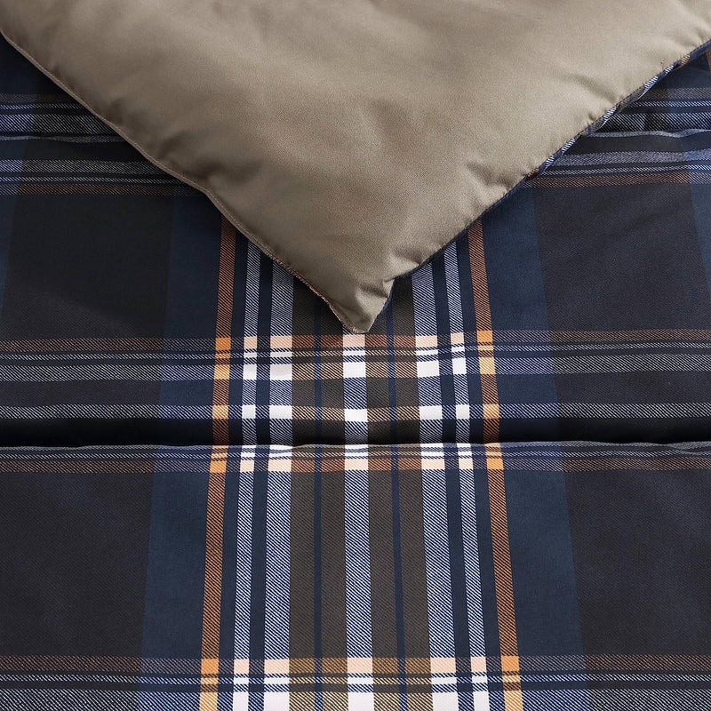 Wrangler- Twin Duvet Cover Set  Reversible Bedding Set with Matching Sham(s)  Casual Home D?cor (City Flats Plaid Blue  Twin) - Image 3