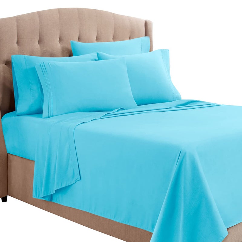 clara clark Twin XL Sheets  5 Piece Set - Hotel Luxury Sheets for Twin XL Size Bed  Super Soft Bedding Sheets & Pillowcases  Twin XL Size Sheets  Beach Blue
