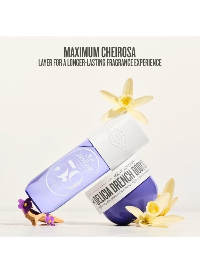 Sol de Janeiro Delícia Drench Body Butter 240ml | Intensely Nourishing & Deeply Hydrating Whipped Body Butter with Passion Fruit & Açaí | Long-Lasting Moisture for Dry Skin with Indulgent Tropical Fragrance | Rich Luxury Body Butter - Image 4