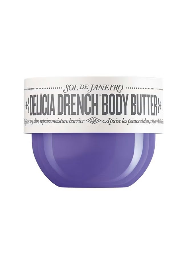Sol de Janeiro Delícia Drench Body Butter 240ml | Intensely Nourishing & Deeply Hydrating Whipped Body Butter with Passion Fruit & Açaí | Long-Lasting Moisture for Dry Skin with Indulgent Tropical Fragrance | Rich Luxury Body Butter - Image 1