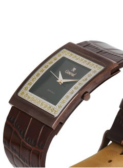 GENEVAL Leather Strap Analog Wrist Watch GLS044GOO - 34mm - Brown  - Image 2