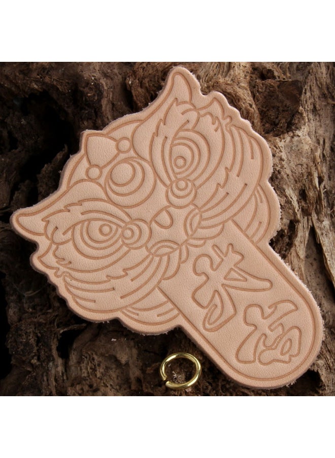 null - Primary Color Plant-made Three-dimensional Pendant Pendant For Traveler's Notebook Accessories Real Cowhide Handmade Leather Keychain Material-Color:Lion Dance (good Luck) - Image 1
