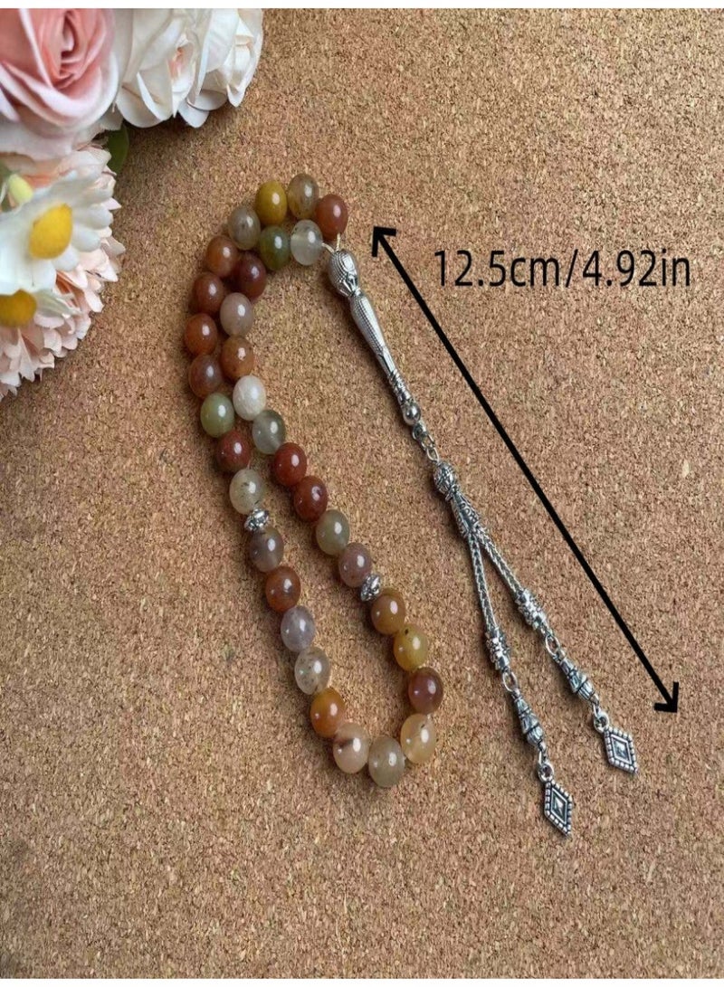 مسبحة صلاة 33 حبة 8 مم، سبحة تسبيح أنيقة للرجال والنساء، خرز فاخر للتأمل والاسترخاء، تصميم مميز للاستخدام اليومي والهدايا - Image 4