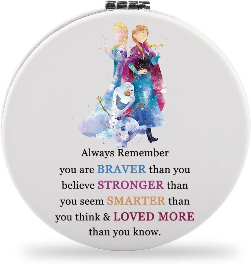 SEIRAA Elsa and Anna Pocket Mirror Olaf Makeup Mirror Elsa and Anna Gifts Olaf Gifts for Women Elsa and Anna Merch (2 Princess)