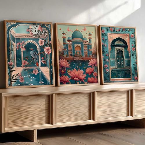 kotart Decorative Traditional Wall Art Home Decor | Madhubani Paintings With Frame For Living Room Bed Room Hotel Wall Decor Digital Reprint Set of 3 (13X17 inch) - Image 4