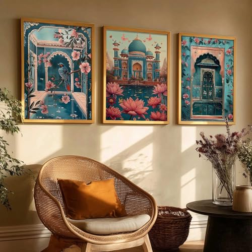 kotart Decorative Traditional Wall Art Home Decor | Madhubani Paintings With Frame For Living Room Bed Room Hotel Wall Decor Digital Reprint Set of 3 (13X17 inch) - Image 3