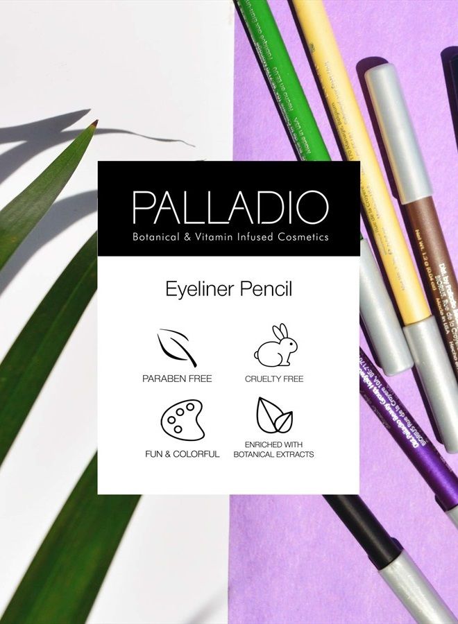 PALLADIO Wooden Eyeliner Pencil, Thin Pencil Shape, Easy Application, Firm yet Smooth Formula, Perfectly Outlined Eyes, Contour and Line, Long Lasting, Rich Pigment, Taupe - Image 3