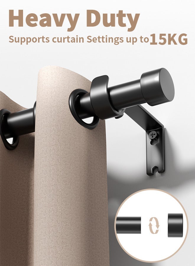 Nadrab Curtain Rod, Splicing Curtain Poles Set for Eyelet Curtains, 25mm Diameter Drapery Rods with Brackets for Bedroom Living Room Office - Image 3