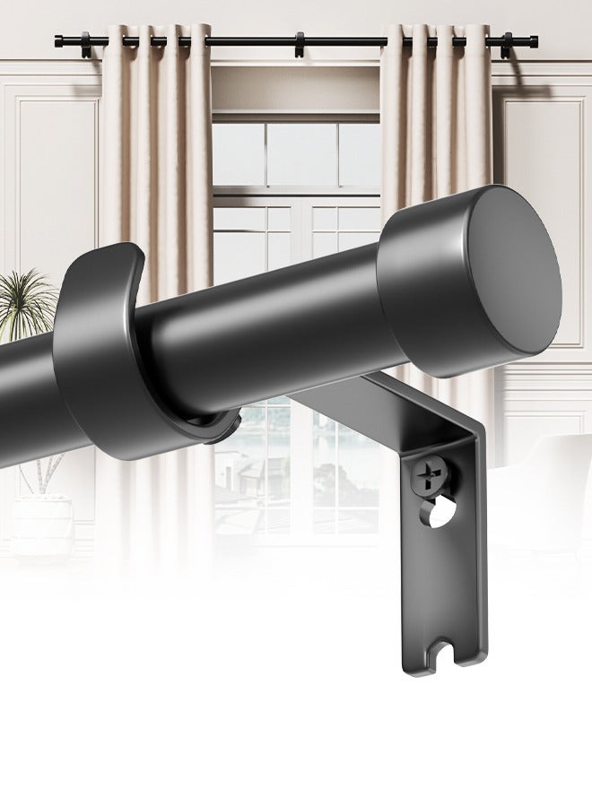 Nadrab Curtain Rod, Splicing Curtain Poles Set for Eyelet Curtains, 25mm Diameter Drapery Rods with Brackets for Bedroom Living Room Office - Image 1