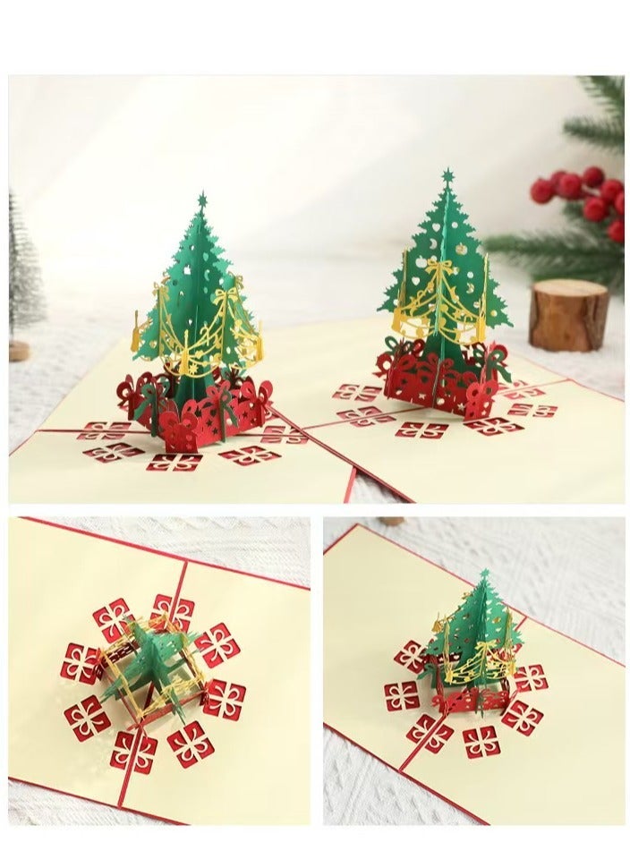 Pop Up Christmas Greeting Card ，Christmas Tree Design, Handmade 3D Popup 3D Winter Holiday Card Gift for Christmas Winter and New Year (Christmas tree) - Image 5