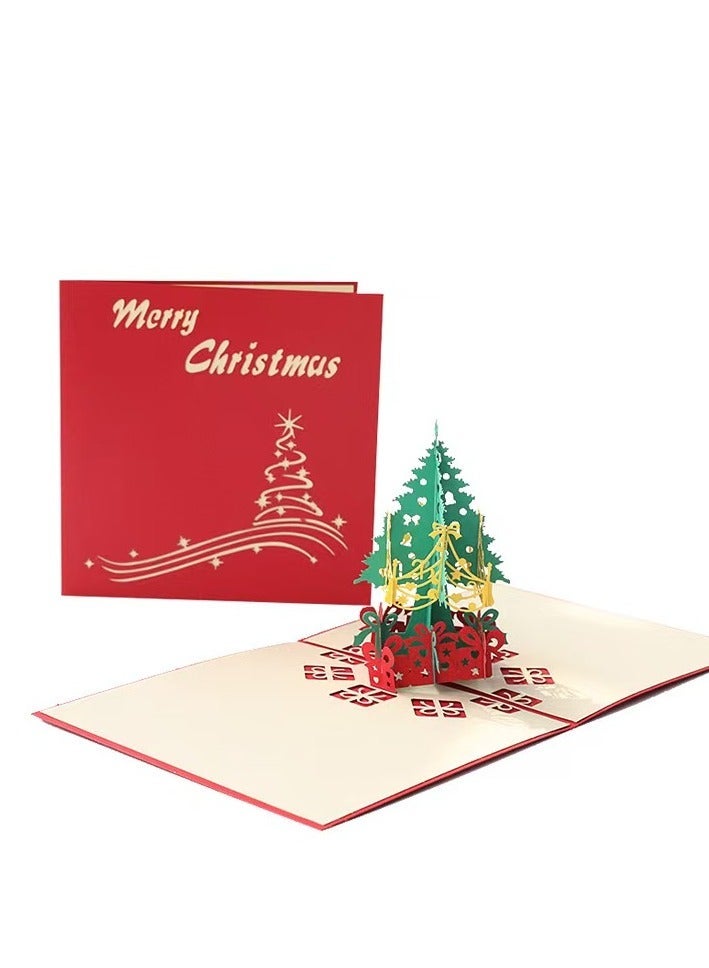 Pop Up Christmas Greeting Card ，Christmas Tree Design, Handmade 3D Popup 3D Winter Holiday Card Gift for Christmas Winter and New Year (Christmas tree) - Image 1