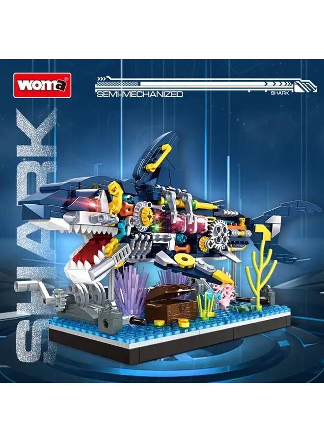 Mechanical Shark Building Set 499 Pcs STEM Educational Ocean Toy Gift - Image 2