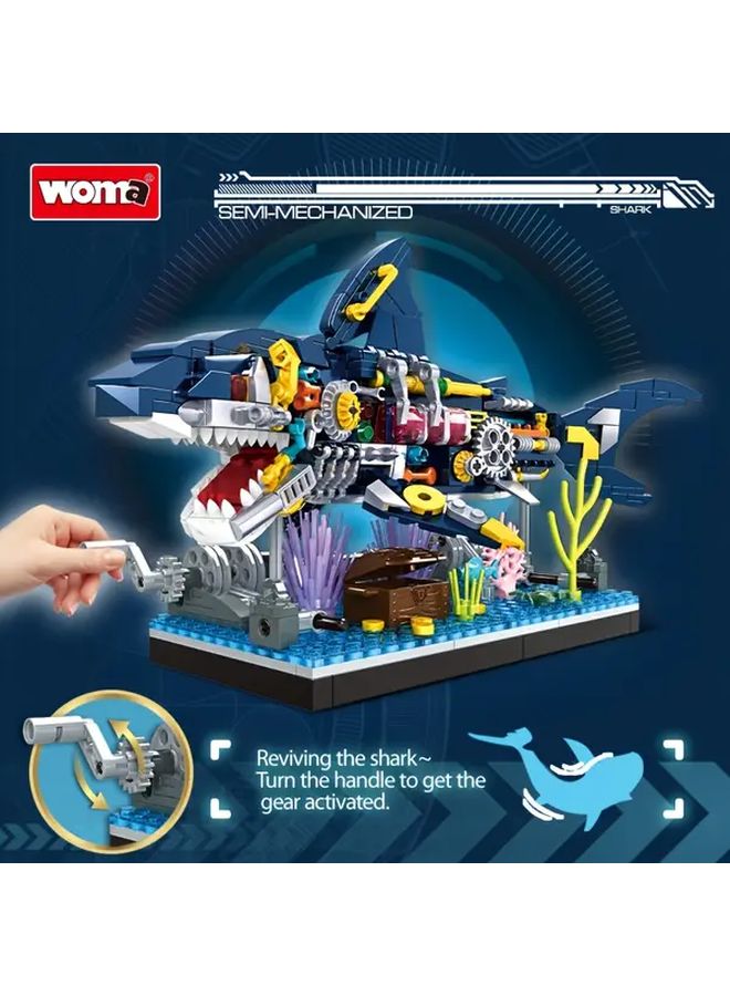 Mechanical Shark Building Set 499 Pcs STEM Educational Ocean Toy Gift - Image 4