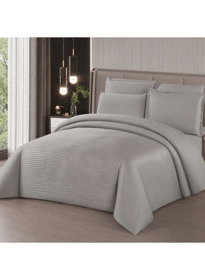 Hotel-style gray double bedsheet set, 7 pieces