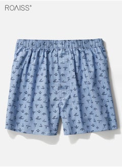 roaiss 4-Piece Men's Loose Underwear Pure Cotton Plaid Home Shorts Unconstrained And Comfortable Underwear  - Image 2