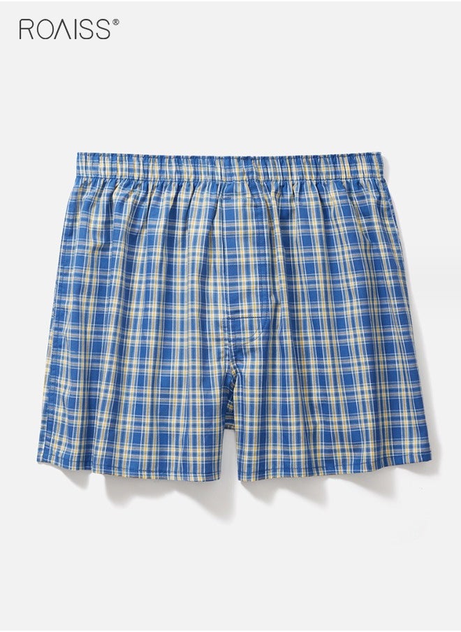 4-Piece Men's Loose Underwear Pure Cotton Plaid Home Shorts Unconstrained And Comfortable Underwear - pzsku/Z44139CDC72893602F5C9Z/45/_/1701309394/43290643-65c0-4049-855e-02f1625e668a