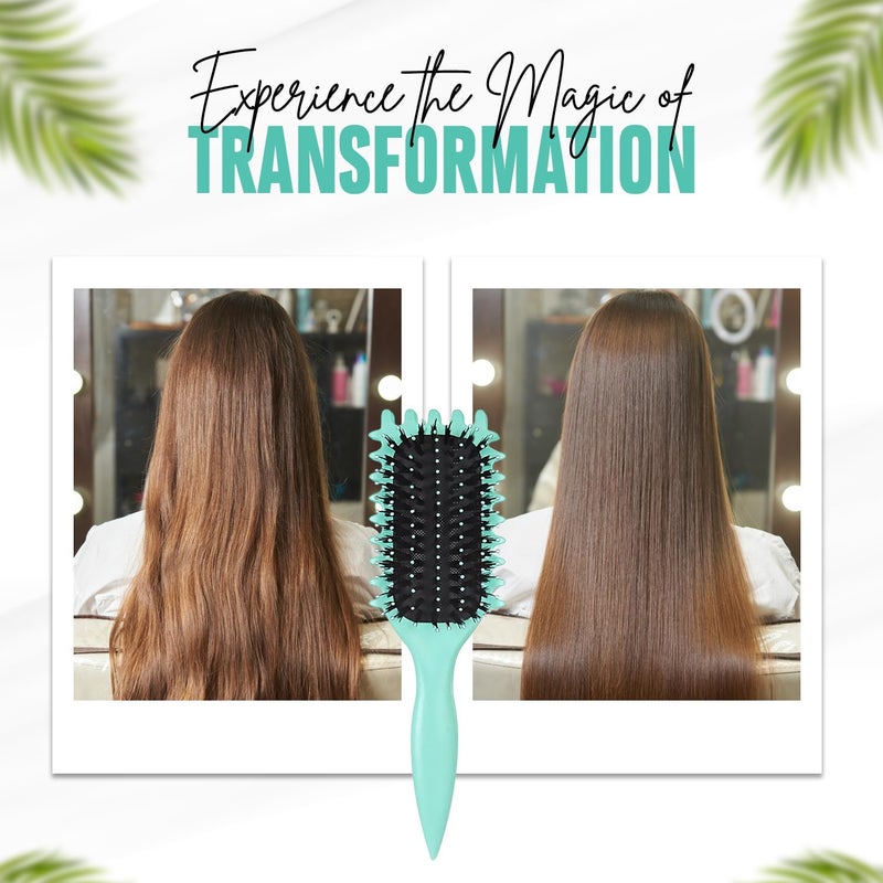 Combelle 5-in-1 Curl Hair Brush, Vegan Boar Bristles, Bio-Baked PLA Handle, Detangling and Frizz Control for Curly Hair - Image 4