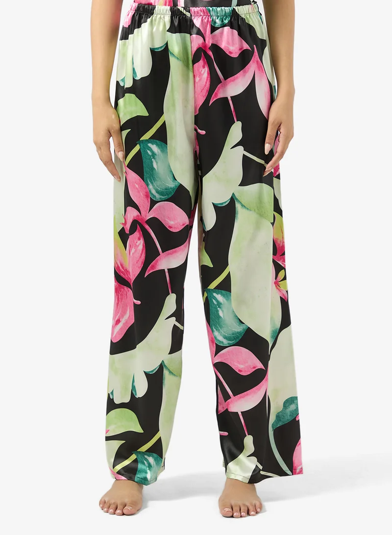 Ginger Satin Printed Cami & Pyjama Set