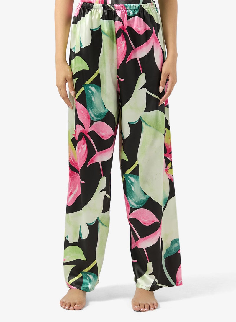 جينجر طقم بيجامة كامي ساتان مطبوع - Image 4