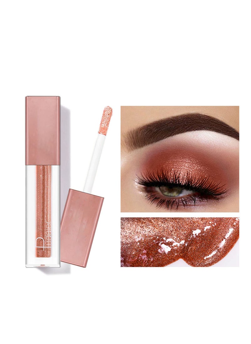 SYOSI - Liquid Glitter Eyeshadow, SYOSI Highly Pigmented Metallic Eye Shadows & Eyeliner Pen, Sparkling Shimmer Eyes Makeup Waterproof Long Lasting Quick-Drying Eye Shadow Make up Kits(Elegant Orange) - Image 1