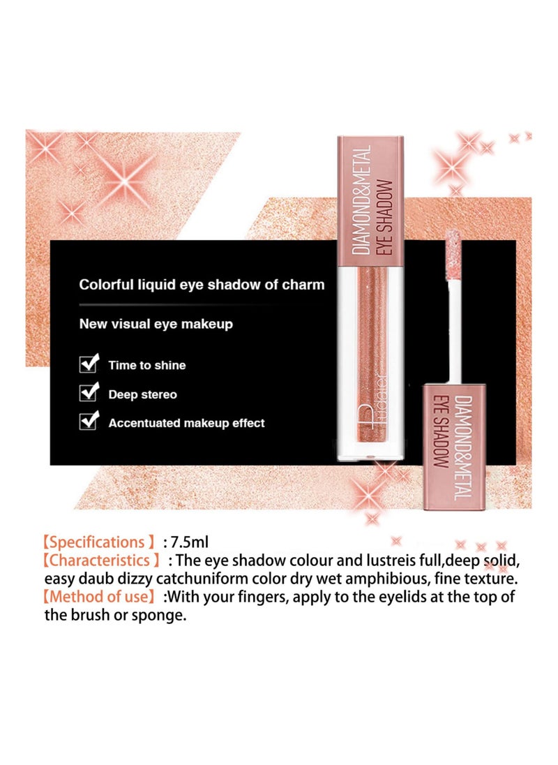 SYOSI - Liquid Glitter Eyeshadow, SYOSI Highly Pigmented Metallic Eye Shadows & Eyeliner Pen, Sparkling Shimmer Eyes Makeup Waterproof Long Lasting Quick-Drying Eye Shadow Make up Kits(Elegant Orange) - Image 1