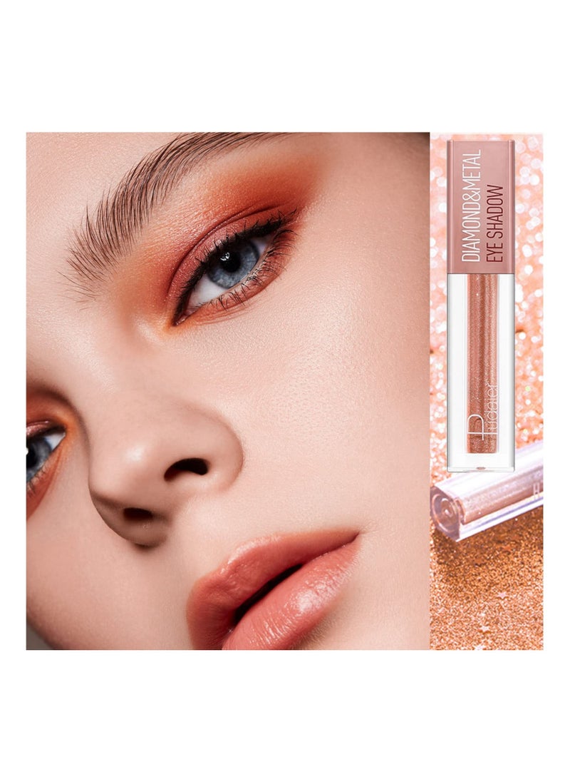 SYOSI - Liquid Glitter Eyeshadow, SYOSI Highly Pigmented Metallic Eye Shadows & Eyeliner Pen, Sparkling Shimmer Eyes Makeup Waterproof Long Lasting Quick-Drying Eye Shadow Make up Kits(Elegant Orange) - Image 1