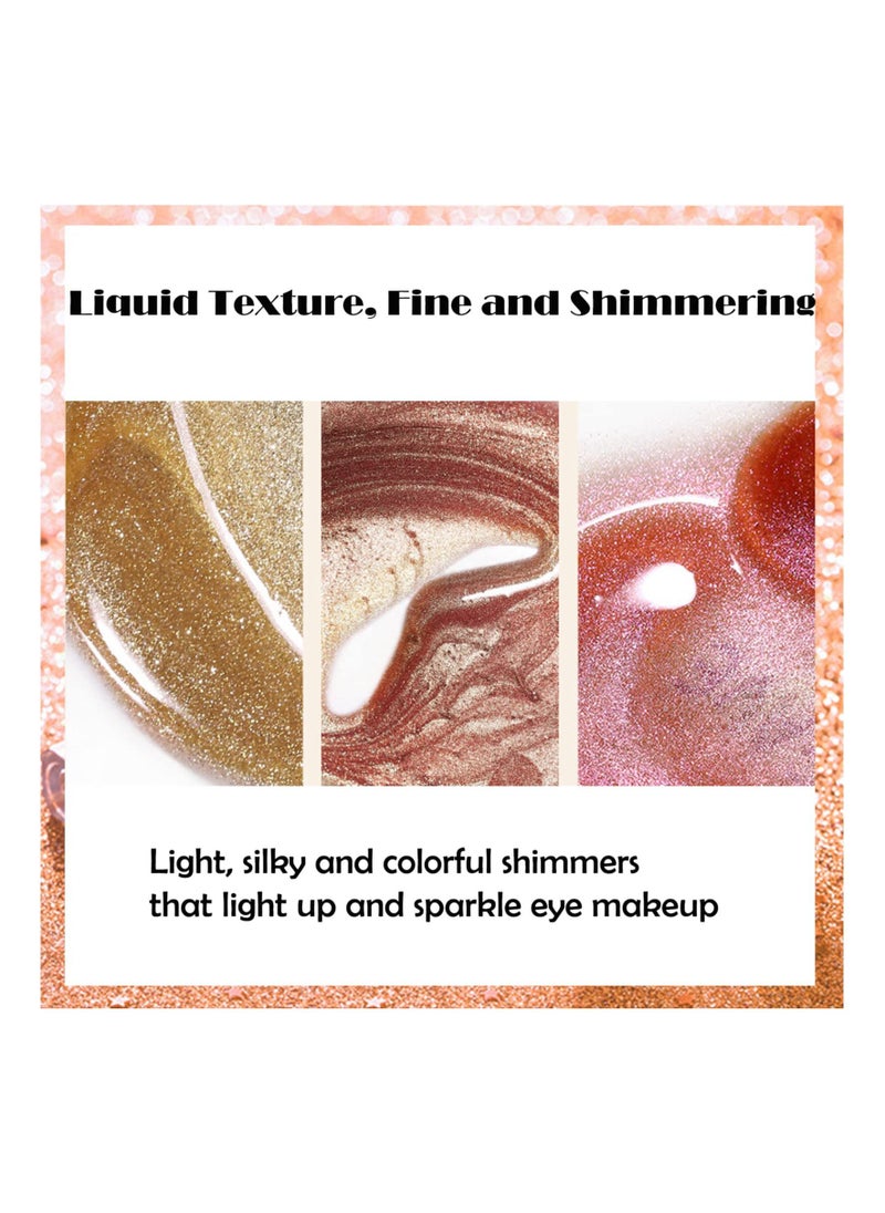 SYOSI - Liquid Glitter Eyeshadow, SYOSI Highly Pigmented Metallic Eye Shadows & Eyeliner Pen, Sparkling Shimmer Eyes Makeup Waterproof Long Lasting Quick-Drying Eye Shadow Make up Kits(Elegant Orange) - Image 1