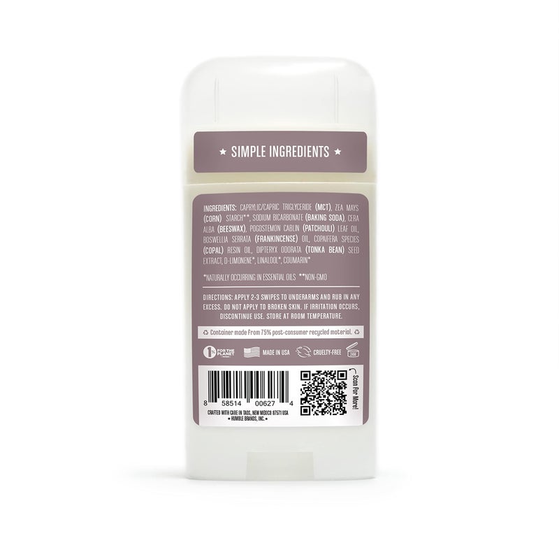 HUMBLE SIMPLE AND TRUE. HUMBLE BRANDS Patchouli Copal Frankincense Deodorant, 2.5 OZ - Image 2