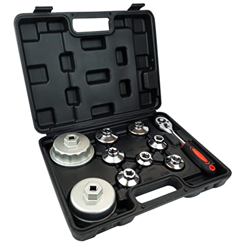Shonee Oil Filter Socket Set, 10PCS Oil Filter Wrench Set 24mm,27mm,29mm,30mm,32mm,36mm,38mm,64mm. Filter Removal Tool for Toyota,BMW, Mercedes, VW - Image 1