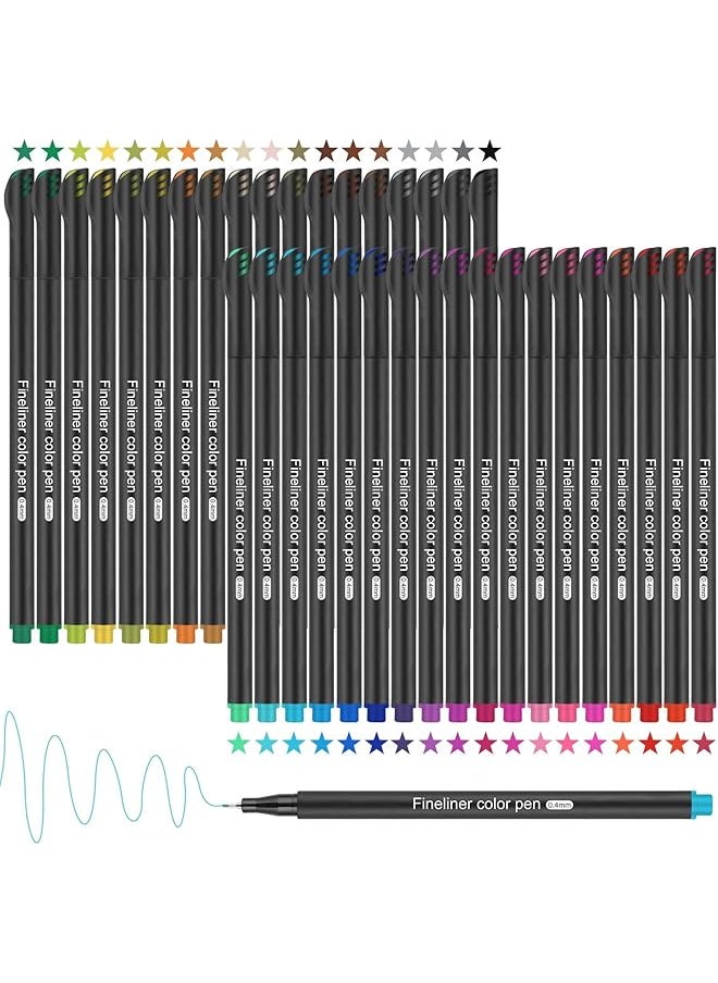 X spring Fineliner Pens Set 36 Colour Journal Planner Colored Pens 0.4Mm Drawing Pens No Bleed Fine Line Pen Fine Tip Drawing Pens Porous Fineliner Pen For Writing Note Art Office School Supplies  - Image 1