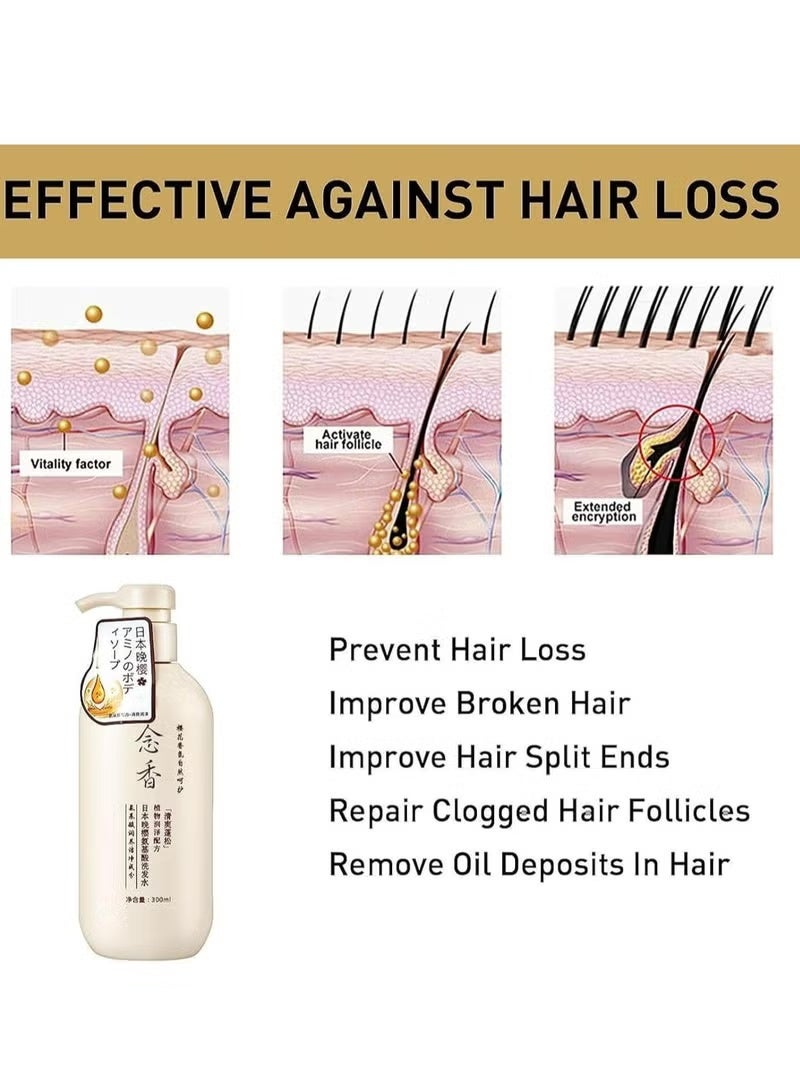 SAKURA Original Japanese shampoo for hair growth, prevent hair loss and remove dandruff 300 ml - Image 2