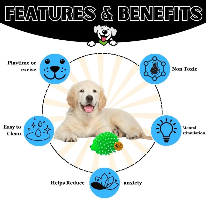 Sage Square Squeaky Porcupine: Fun, Engaging & Durable for Dogs & Cats, Satisfies Chewing & Play Instincts, Interective Toy, Keep Your Pet Entertained, Stressfree and Happy - Image 4