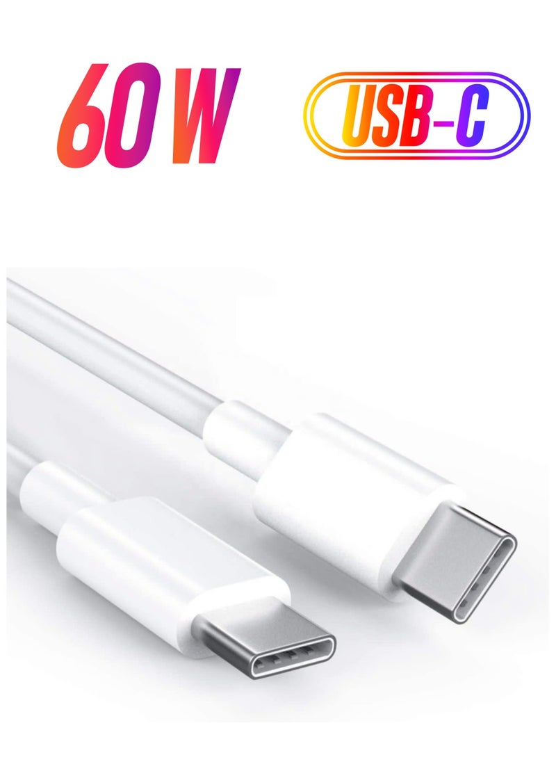 REACLOUD Power Flow USB C Cable 60W, USB-C to USB-C Cable 2 meter, USB C Charger Cable for iPhone 15, Mac Book Pro 2020, iPad Pro 2020, Switch, Samsung Galaxy S20 Plus S9 S8 Plus, Pixel, Laptops and lot more  - Image 1
