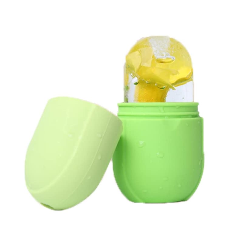 Ice Roller for Face and Eye  Upgraded Facial Beauty Roller Skin Care Tool Gua Sha Massage Silicone Mold for Beauty Green
