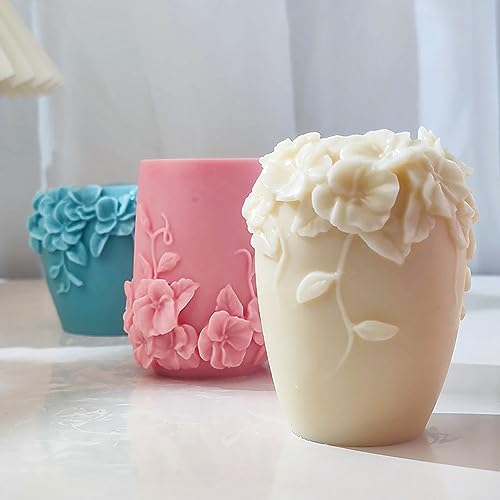 ESEENS Bottle Candle Molds Cylinder Flower Pillar Mold - Rose Flower - Resin Casting Silicone Molds for Home Decor & Candle Making Wave Spiral Mold - Image 5