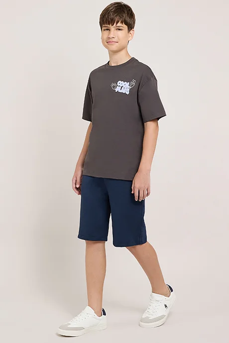 أر أند بي Solid Shorts with Drawstring Waist