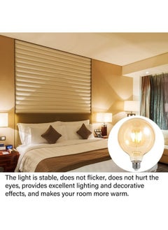 HUA QIANG WANG Vintage E27 Edison Bulbs LED Light Bulbs 60W Equivalent,2200K Warm White,Antique Amber Glass Decorative Bulbs,G125 6W LED Filament Bulb,Yellow Light  - Image 5