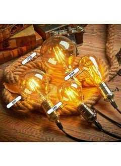HUA QIANG WANG Vintage E27 Edison Bulbs LED Light Bulbs 60W Equivalent,2200K Warm White,Antique Amber Glass Decorative Bulbs,G125 6W LED Filament Bulb,Yellow Light  - Image 4