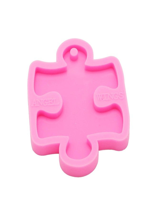 Angel Wings 2Pcs Puzzle Silicone Molds Necklace Keychain Mold Keychain Resin Jewelry Making Silicone Mold Handmade Craft Tool Keychain Silicone Mould - Image 2