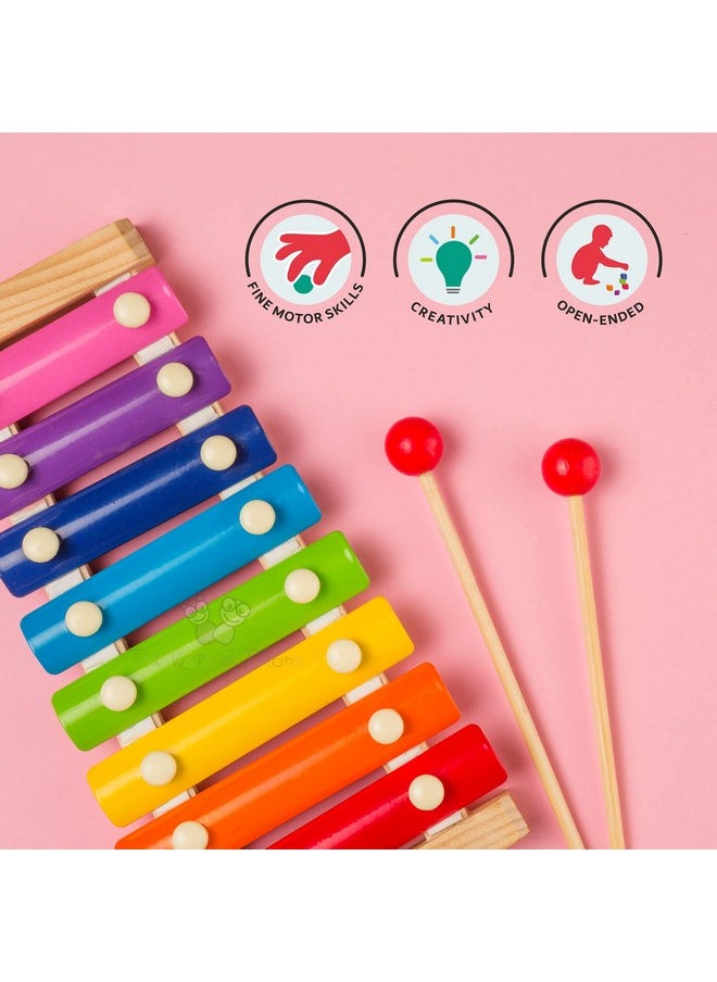 ترينكتس آند مور - Trinkets & More® - إكسيليفون للأطفال (حجم كبير) آلات موسيقية خشبية لعبة البيانو للأطفال الصغار من عمر 6 أشهر فما فوق (عبوة من قطعة واحدة). - Image 1